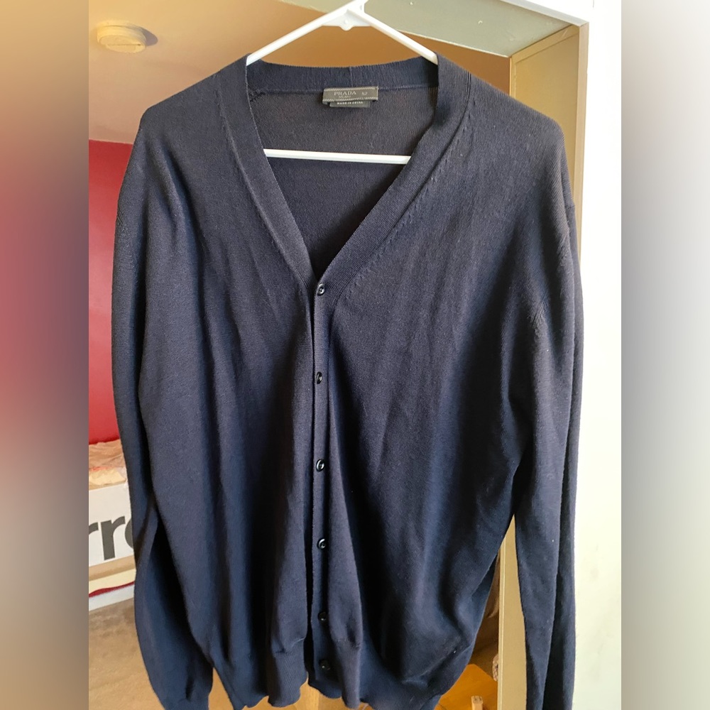 Prada navy cardigan